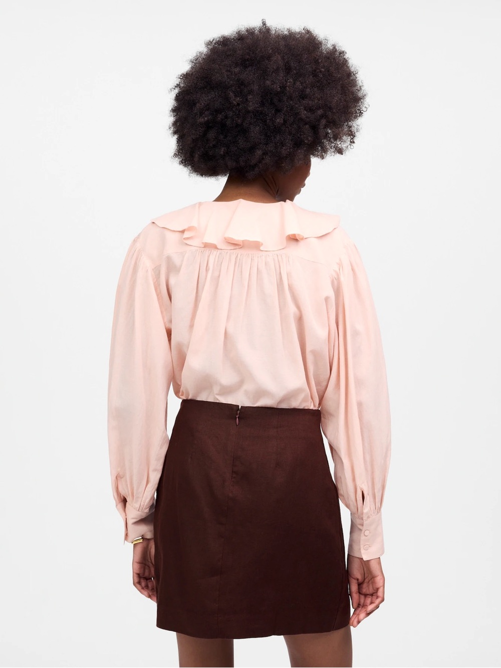 Madewell Pleated Linen Mini Skirt Chocolate Raisin Brown Clean Girl Minimalist - Picture 4 of 8